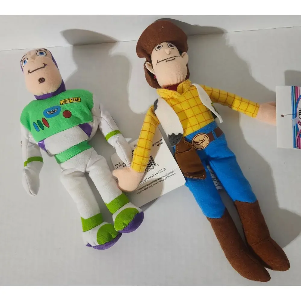 Disney Store Toy Story Woody Buzz Lightyear Mini Bean Bag Plush Lot Tags